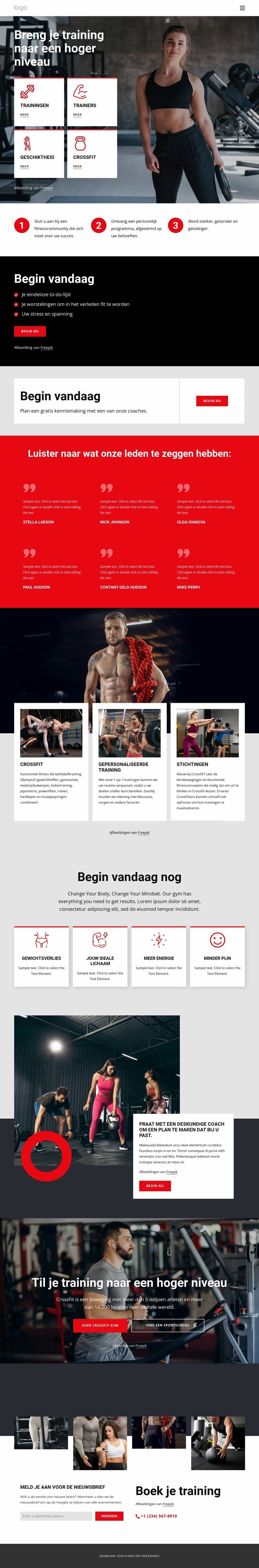 Crossfit trainingsgemeenschap Bestemmingspagina