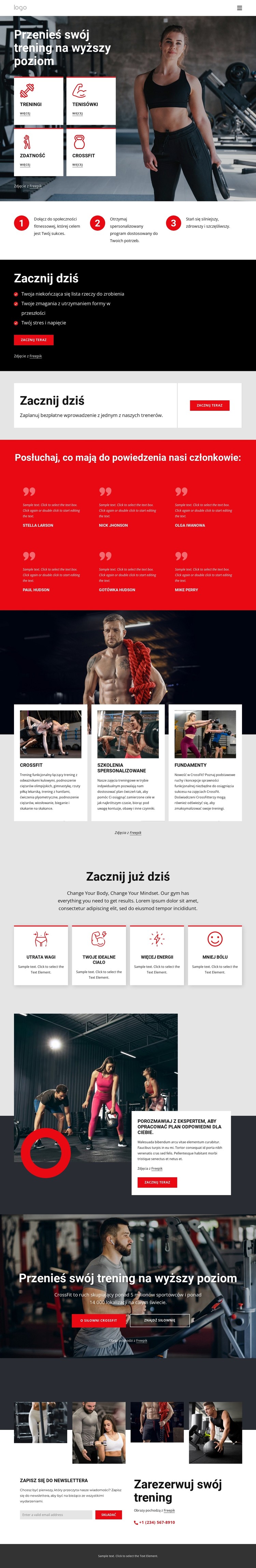 Społeczność trenująca crossfit Szablon CSS