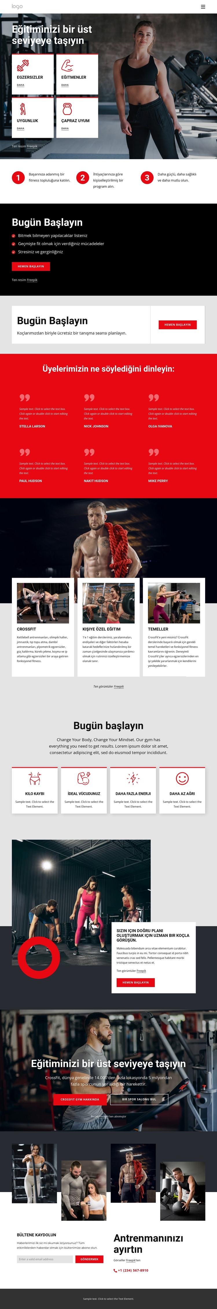 Crossfit eğitim topluluğu HTML Şablonu