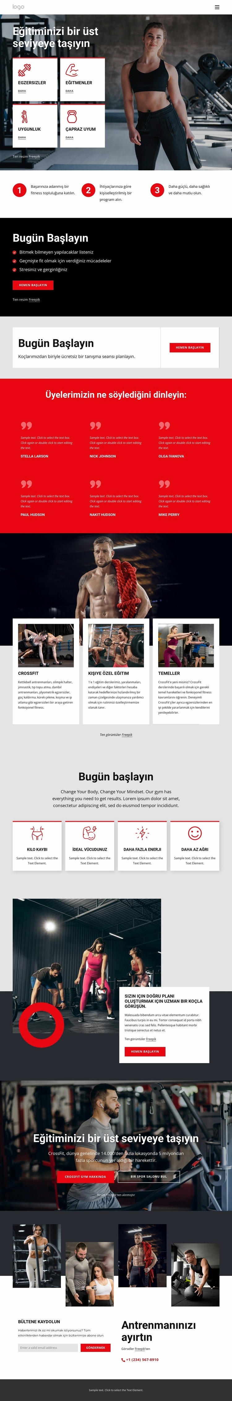 Crossfit eğitim topluluğu HTML5 Şablonu