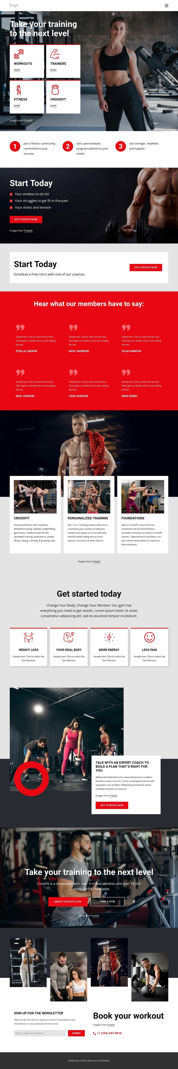 Crossfit training community Website Builder Software