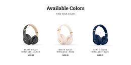 CSS Template For Headphones In Different Colors
