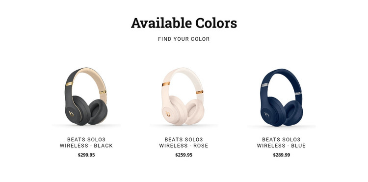 Headphones in different colors Web Design