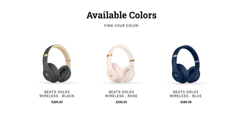 Headphones in different colors Wix Template Alternative