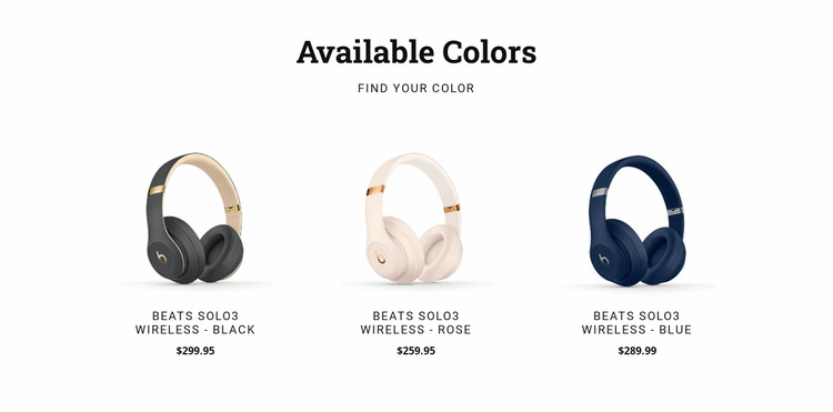 Headphones in different colors WordPress Website Builder
