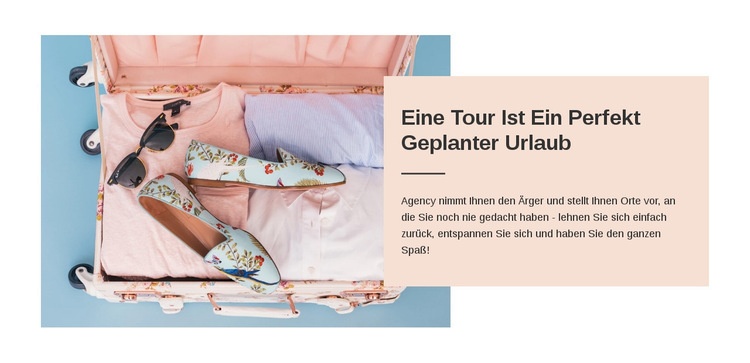 Geplanter Urlaub Website-Modell