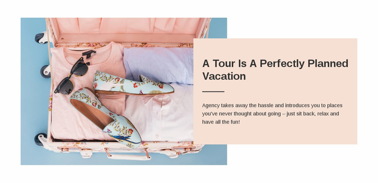 Planned Vacation Website Mockup