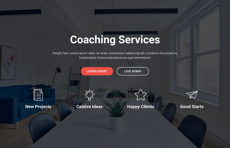 Coaching and consulting  services Homepage Design
