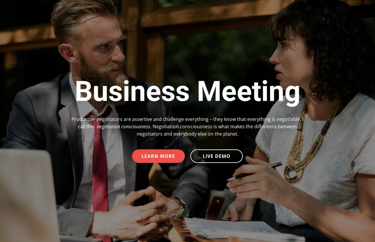 Business meeting One Page Template