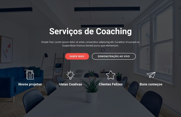 Serviços de coaching e consultoria Design do site