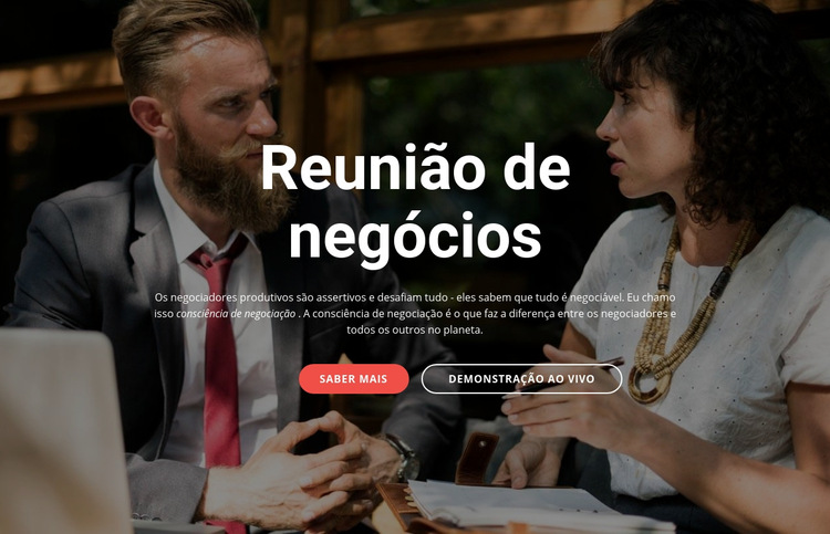 Reunião de negócios Modelo de site