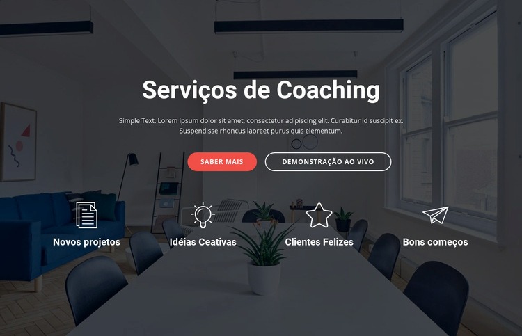 Serviços de coaching e consultoria Modelo de uma página
