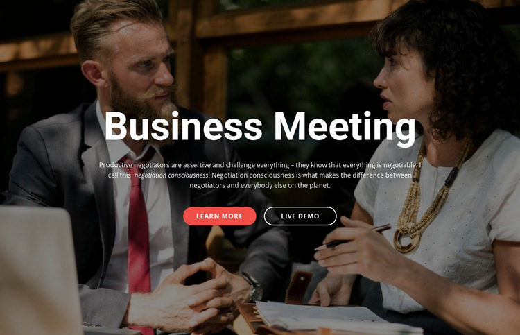 Business meeting Website Builder Templates