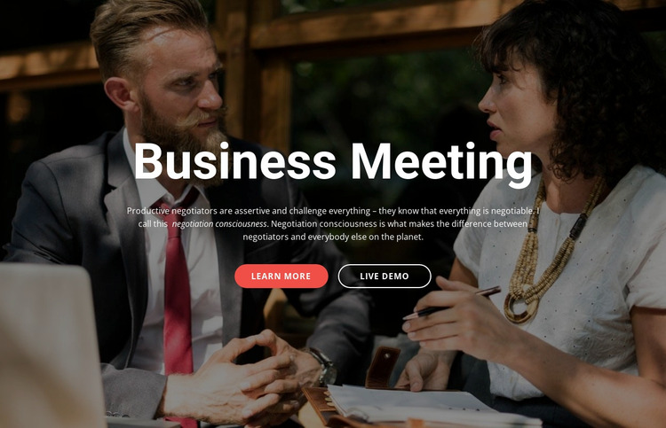 Business meeting Website Mockup