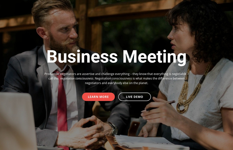 Business meeting Landing Page