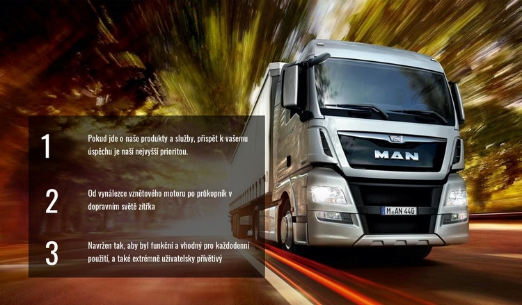 Efektivní logistika nákladních vozidel Šablona CSS
