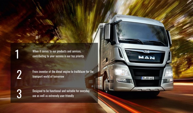 Efficient truck logistics CSS Template