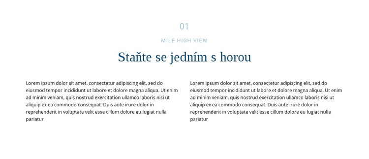 Text o hoře Šablona HTML