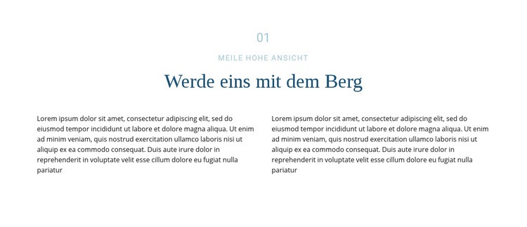 Text über Berg HTML Website Builder