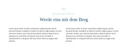 Text Über Berg - HTML5-Zielseite