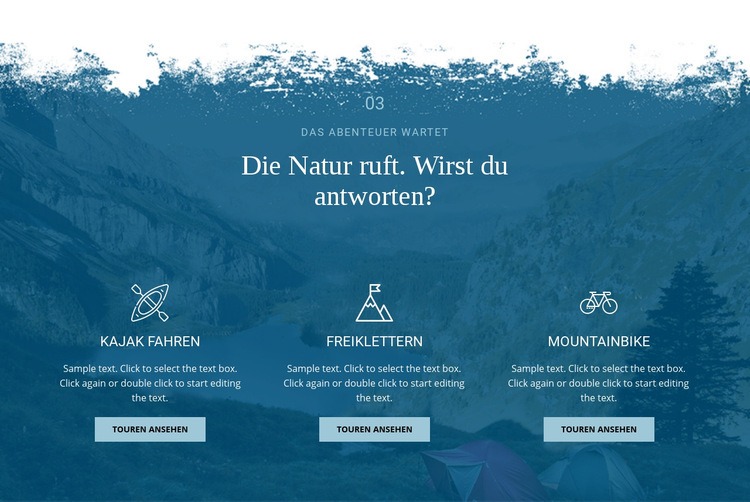 Natur ruft Website Builder-Vorlagen