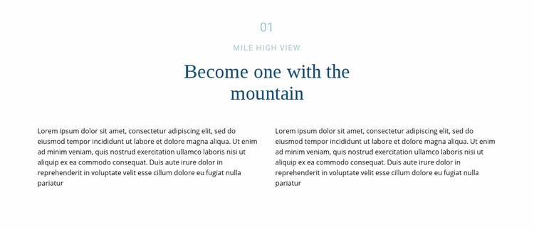 Text about mountain Elementor Template Alternative