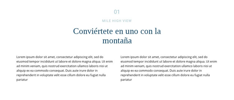 Texto sobre montaña Creador de sitios web HTML