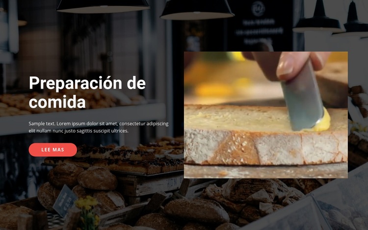 Preparación de comida sabrosa Diseño de páginas web