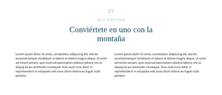 Texto sobre montaña Diseño de páginas web