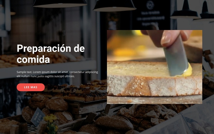 Preparación de comida sabrosa Maqueta de sitio web