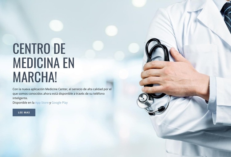 Nuevo centro médico Maqueta de sitio web