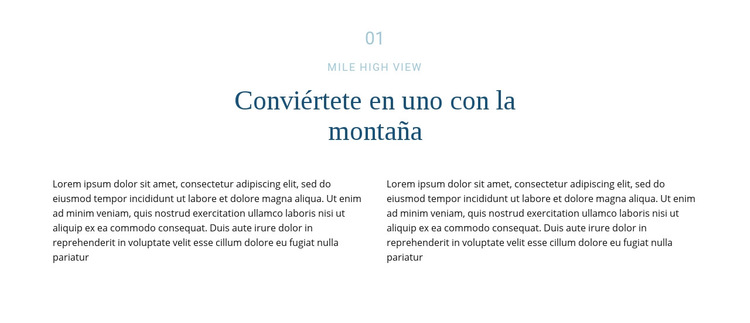 Texto sobre montaña Plantilla de sitio web