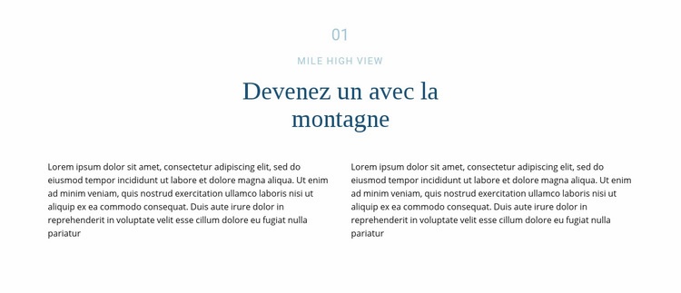 Texte sur la montagne Créateur de site Web HTML