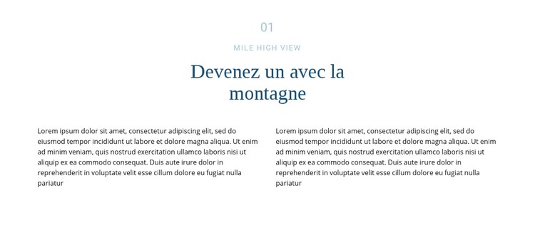 Texte sur la montagne Modèle CSS