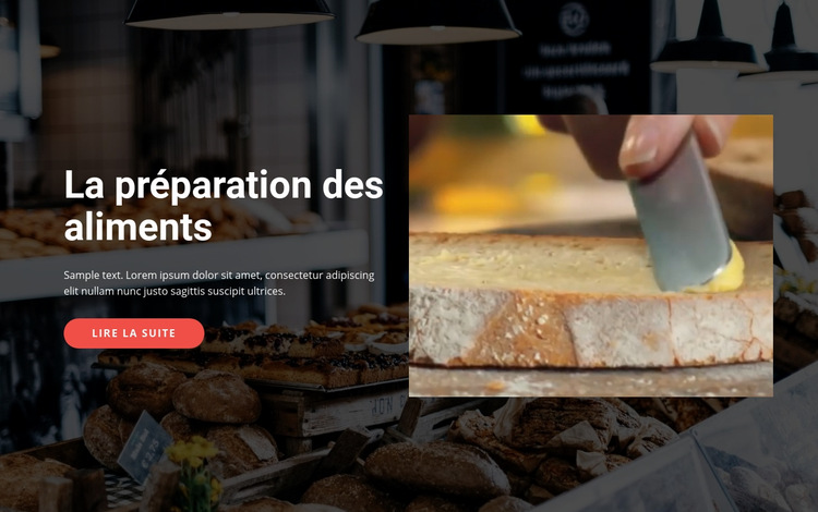 Préparation des plats savoureux Modèle de site Web