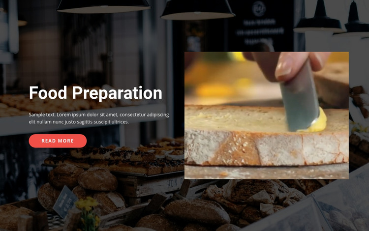 Tasty food preparation Homepage Design