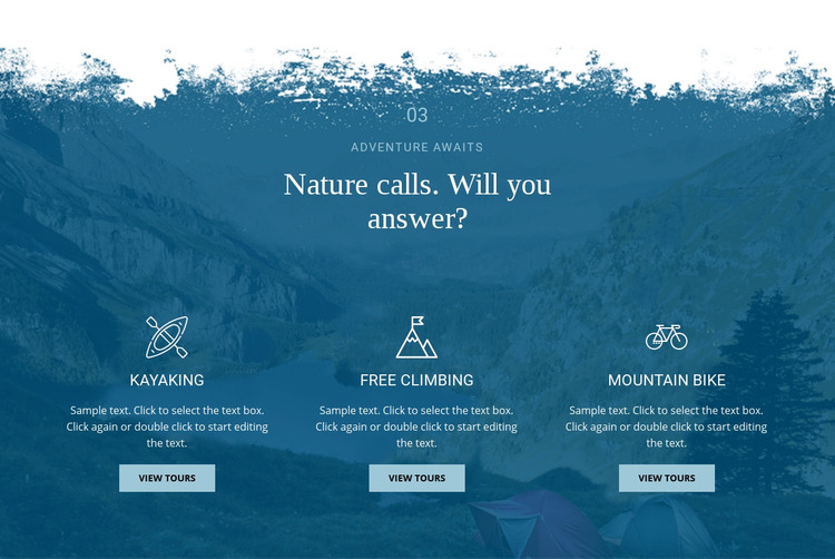 Nature calling Homepage Design