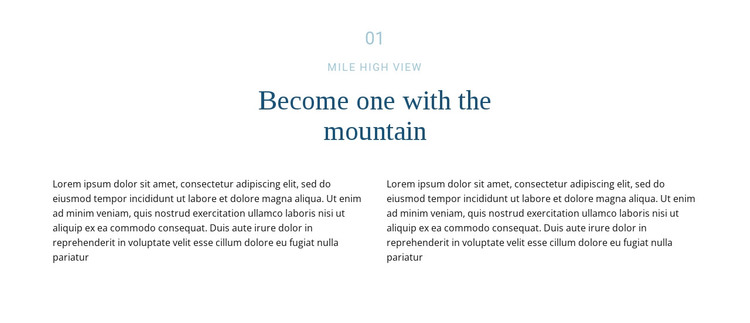 Text about mountain HTML Template