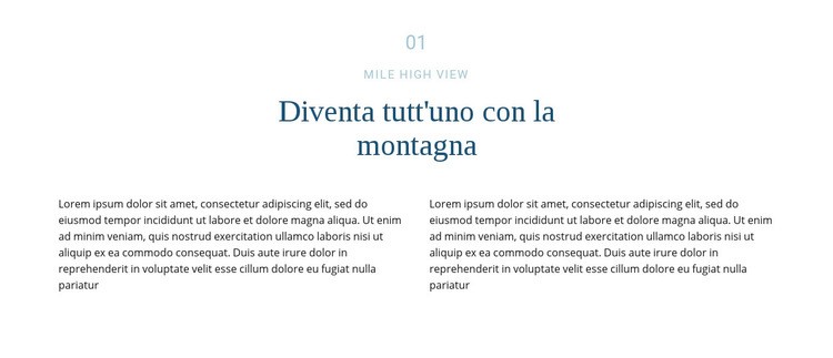 Testo sulla montagna Costruttore di siti web HTML