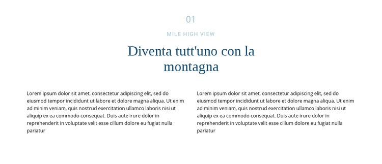 Testo sulla montagna Mockup del sito web