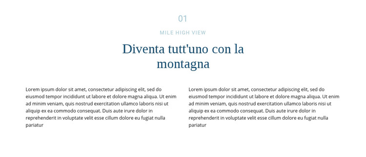 Testo sulla montagna Modello HTML