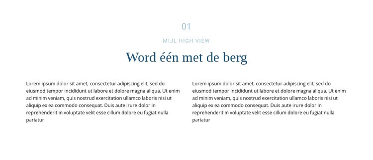 Tekst over berg Html Website Builder