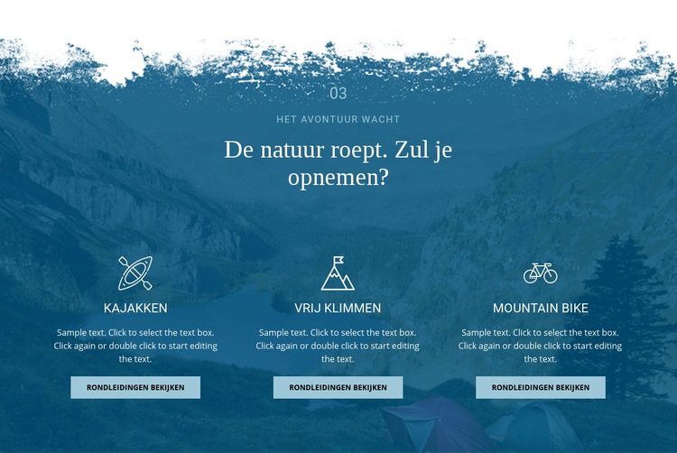 De natuur roept Website Builder-sjablonen