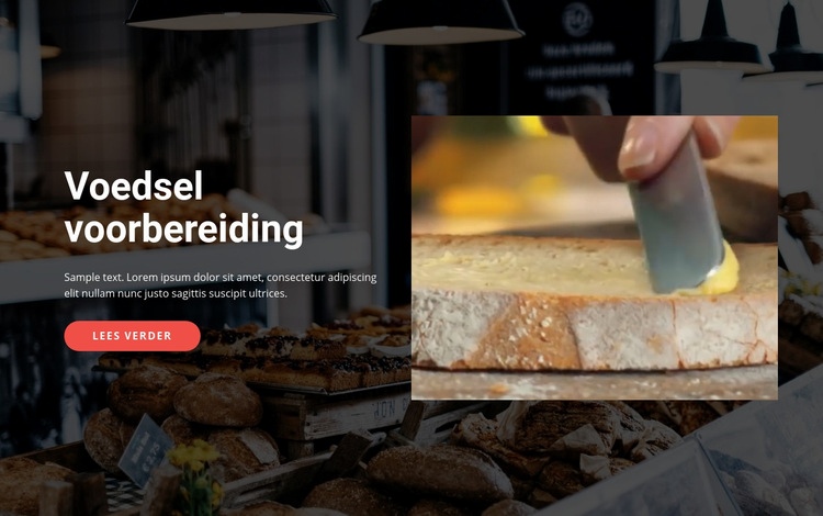 Smakelijke voedselbereiding Website ontwerp
