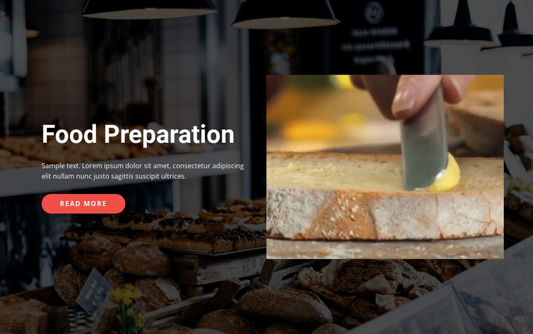 Tasty food preparation One Page Template