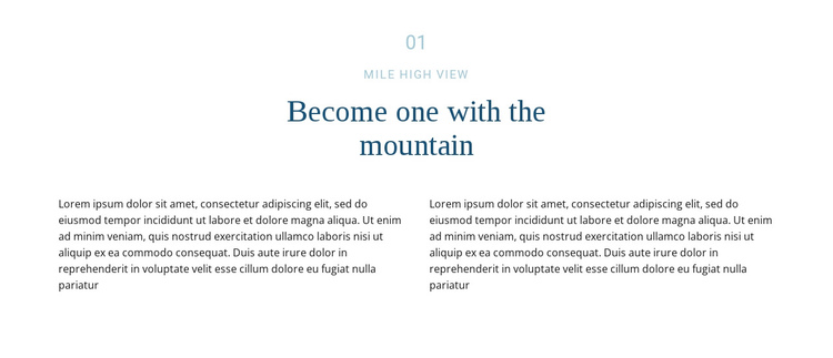 Text about mountain One Page Template