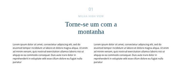 Texto sobre montanha Design do site