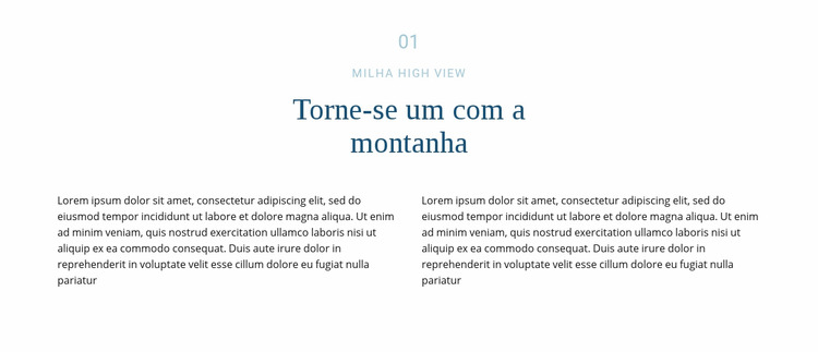 Texto sobre montanha Template Joomla