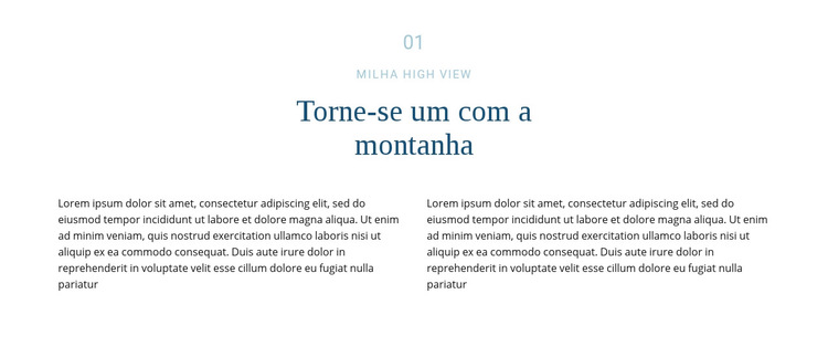 Texto sobre montanha Modelo de site