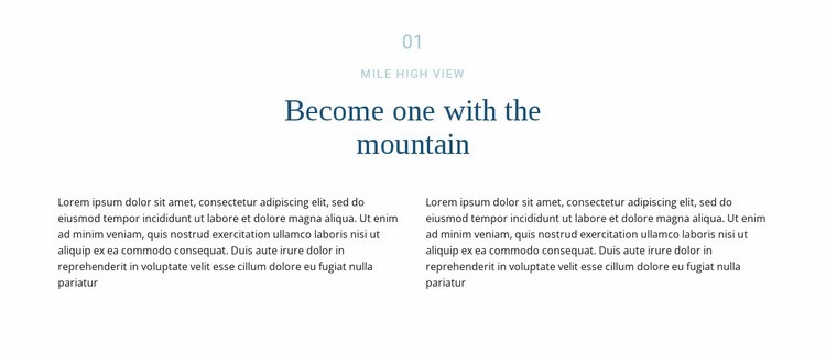 Text om berget Html webbplatsbyggare